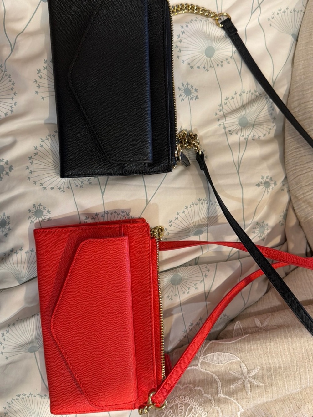 & Other Stories Red and Black Crossbody Wallet Duo